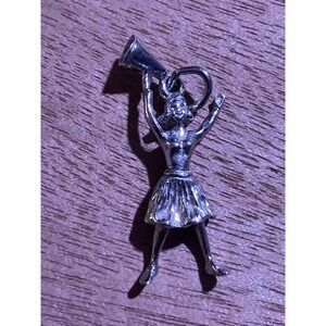 1 Sterling Silver Cheerleader Pep Squad bracelet charm